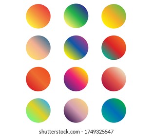Conjunto vectorial de gradientes de interfaz de usuario coloridos. Gradientes modernos de moda para el diseño de sitios web y aplicaciones. Coloridos fondos para el diseño de pancartas.