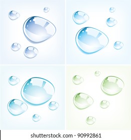 vector set of colorful water drops