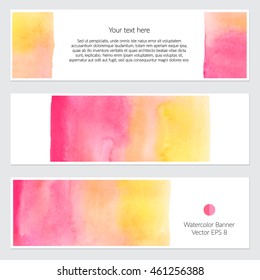 Vector. Set of colorful watercolor backgrounds for your design.