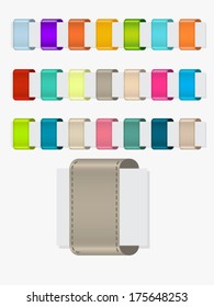 Vector set of colorful webpage badges or tags