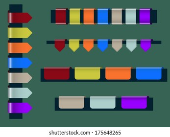 Vector set of colorful webpage badges or tags