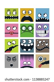 Vector Set of Comic Monsters