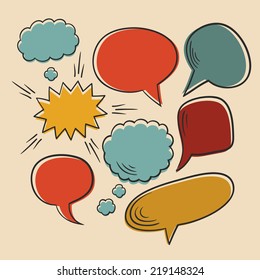 Vector set of comic speech bubbles