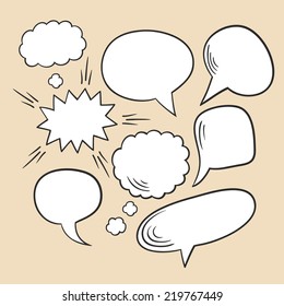 Vector set of comic speech bubbles