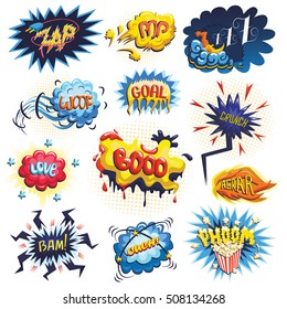 Vector set of comics icons