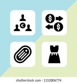  vector set. commerce and shopping, token, money and euro illustration for web and graphic design