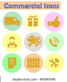 Vector set of commercial icons