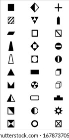 Vector set of common geological symbols denoting the main natural resources. 