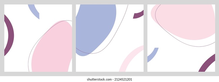 Vector set compositions of abstract contemporary art Template and background for social media post, cover, cards and others.