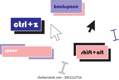 Conjunto de vectores de comandos e iconos del equipo