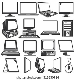 vector set of computer icons