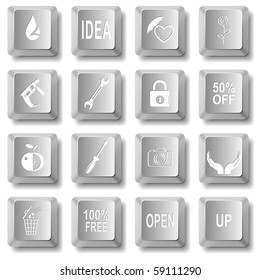 Vector set of computer keys