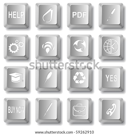 Vector set of computer keys