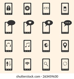 Vector Set of Concept Mobile Icons