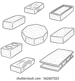 vector set of concrete construction block