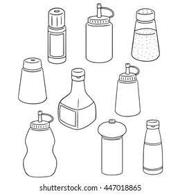 vector set of condiment bottle