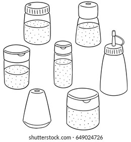 vector set of condiment bottle