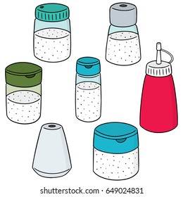 vector set of condiment bottle