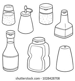vector set of condiment bottles