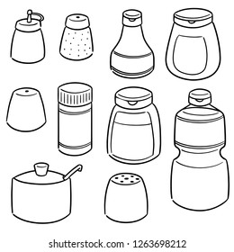 vector set of condiment bottles