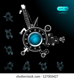 Vector set of construction design elements.