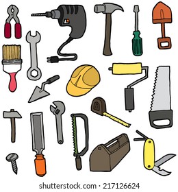 vector set of construction tool