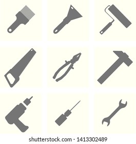 Vector set of construction tools