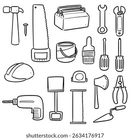 vector set of construction tools