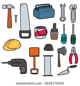 vector set of construction tools