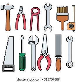 Vector Set Construction Tools Stock Vector (Royalty Free) 313707761