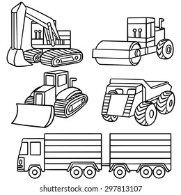 vector set of construction truck