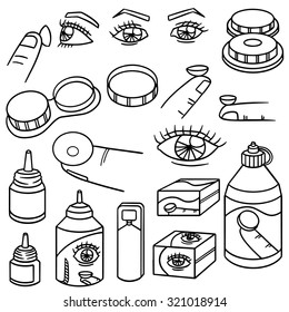 vector set of contact lenses