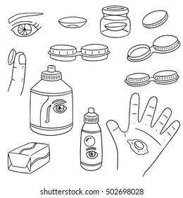 vector set of contact lenses