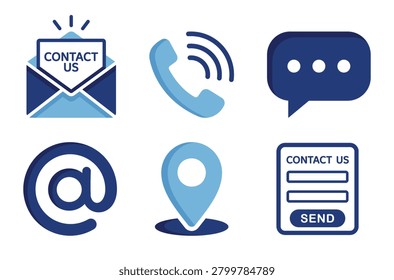 Vector Set of Contact Us Icon