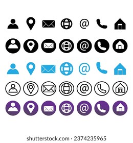 Conjunto de vectores de contactos e iconos web