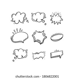 Vector set of conversation bubbles illustration in cartoon style.