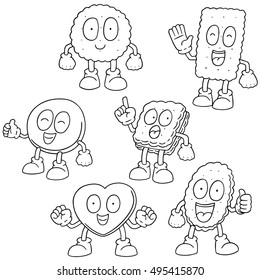 vector set of cookies and biscuits cartoon