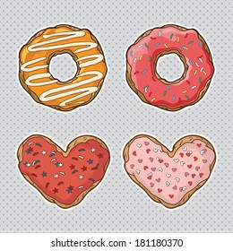 Vector set with cookies and donuts