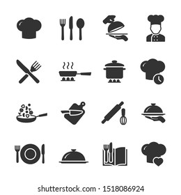 Vector set of cooking icons. - Shutterstock ID 1518086924