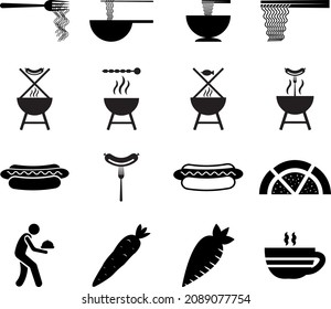 Vector set of cooking icons.
