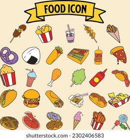 Vector set of cooking icons.
