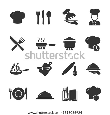 Vector set of cooking icons.