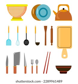 vector set of cooking tools