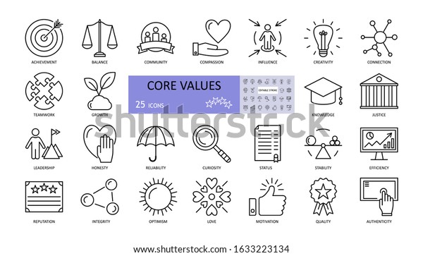 Vector Set Core Values Icons Editable Stock Vector (Royalty Free ...