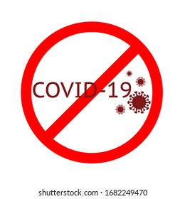 Vector set of  coronavirus logo, covid-19. text and illustration. Stop coronavirus sign