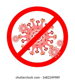 Vector set of  coronavirus logo, covid-19  illustration. Stop coronavirus sign