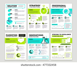 Vector set of corporate business template infographic with objects, chart, graph, icons, header, text on white background. Flat style design of business infographic for annual report, poster, mobile