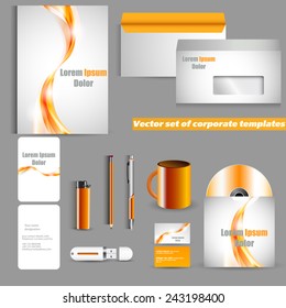 Vector set of corporate identity template. Company style for brand-book and guideline.