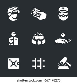 Vector Set of Corruption and punishment Icons.