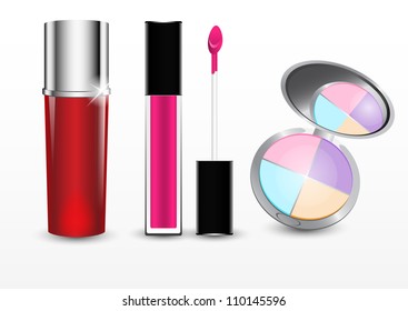 Vector set of cosmetic elements on white. Icons